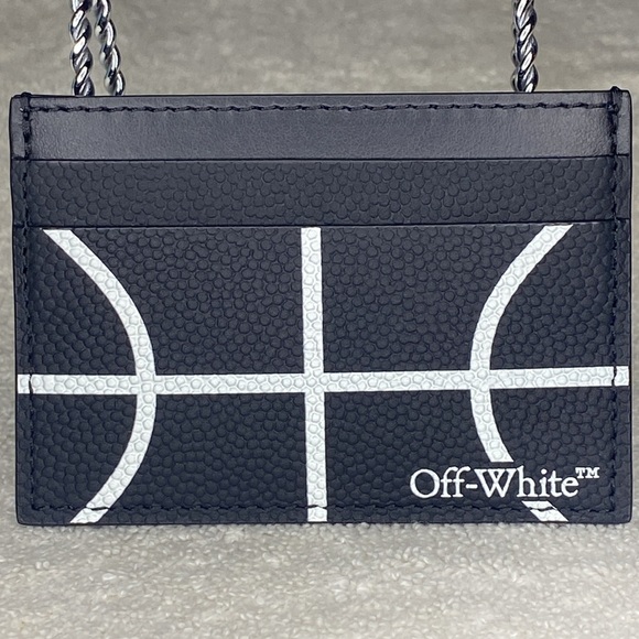NWT Off-White Basketball Leather Card Case in Black (2.75" x 4") SOLD OUT - Picture 2 of 6
